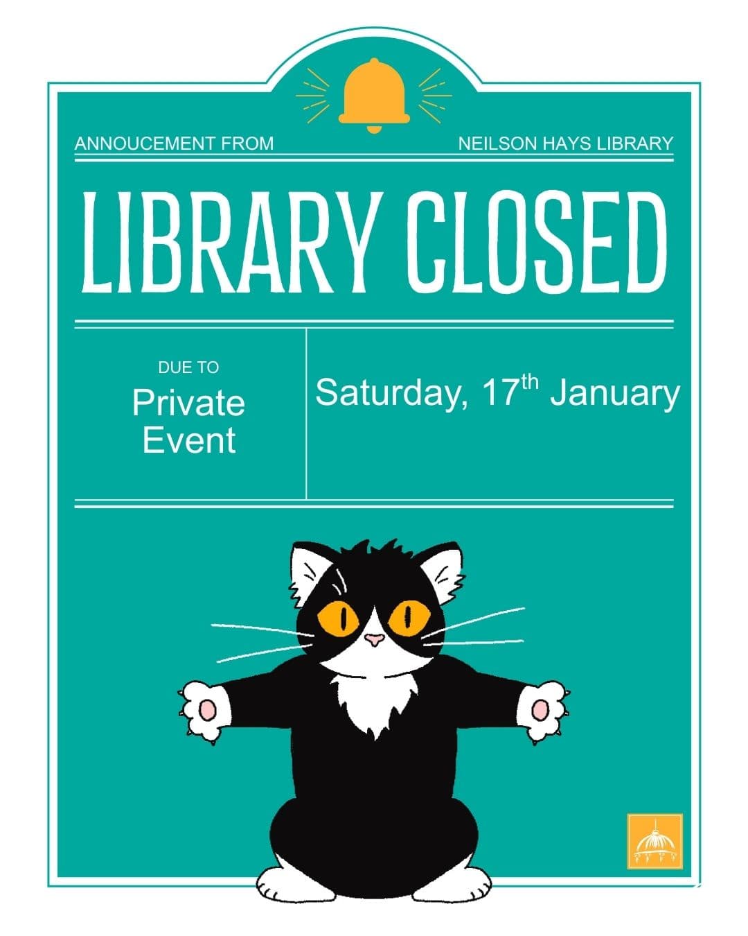 Closed on Saturday, 17 January