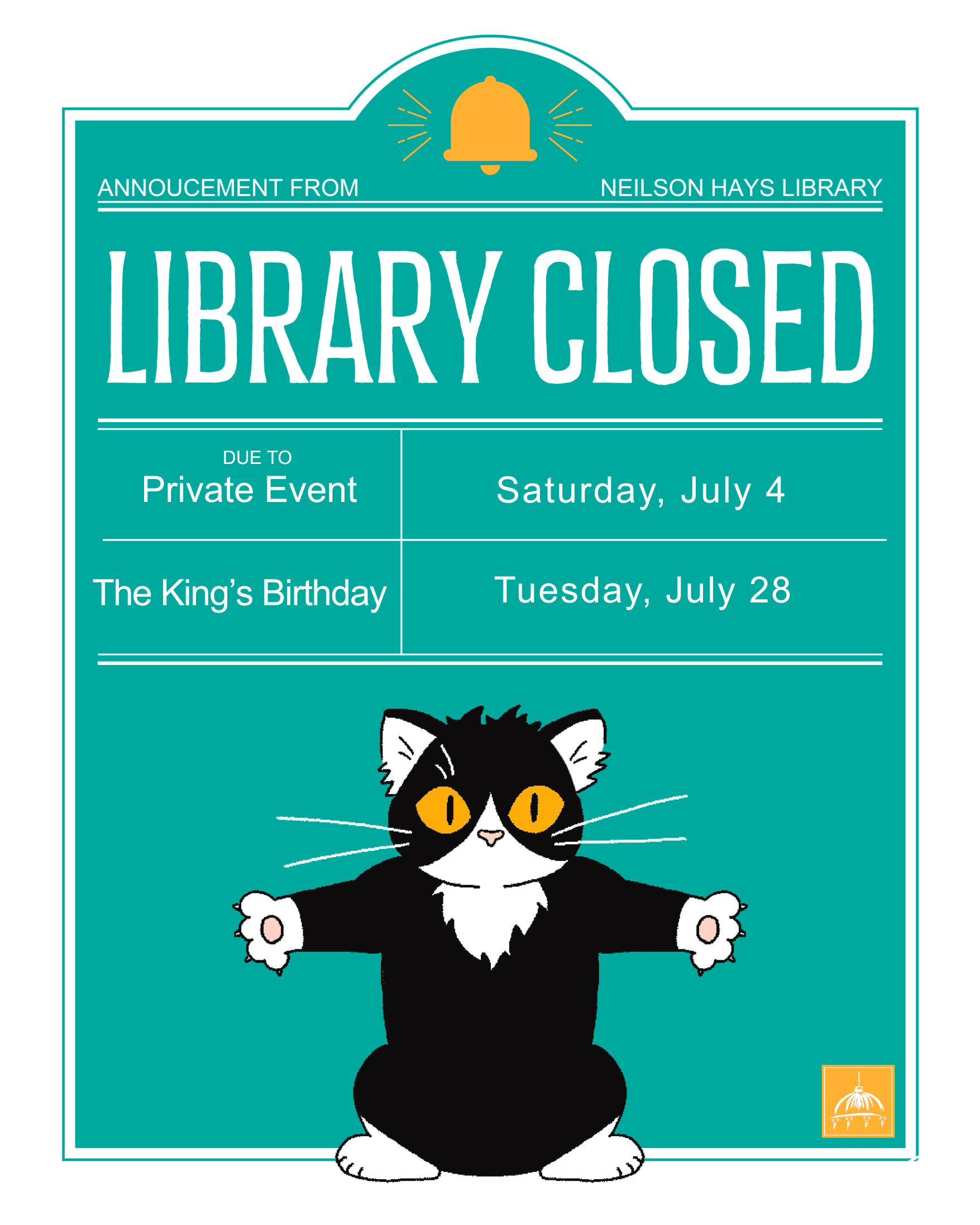 Library Closures in July