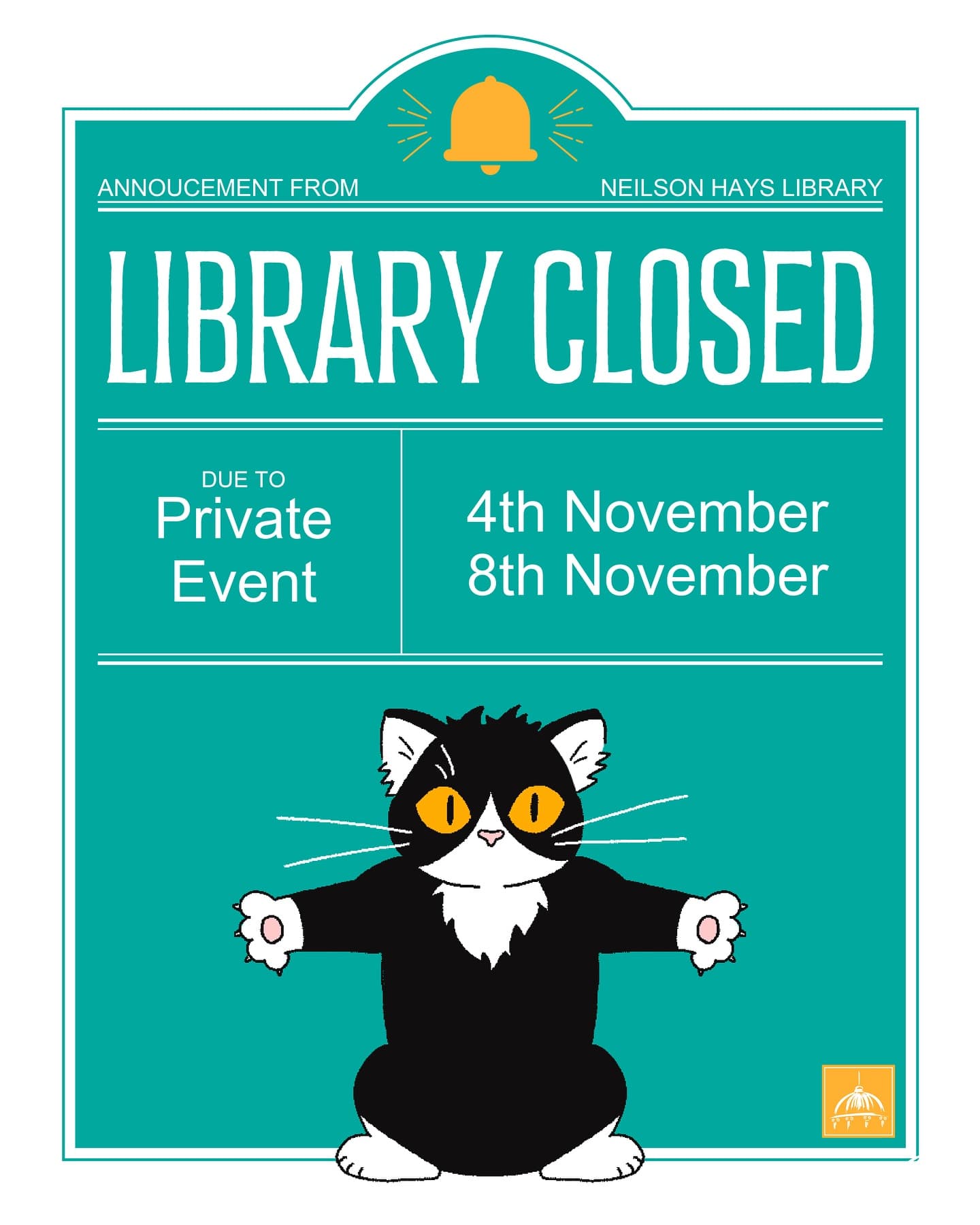 Library Closed in November